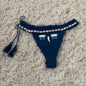 Blue tribal bikini bottoms